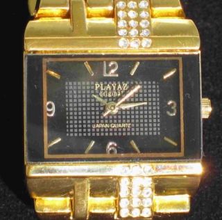 PLAYAZ*UHR*BLING*ICED OUT*CLASSIC*GOLD*HIP HOP*schwarz