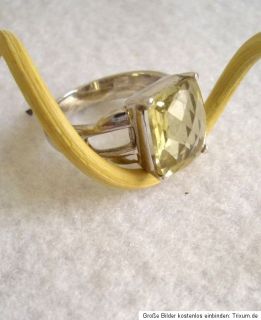Ring mit lemon Citrin, 925er Silber, Gr. 17,8   Quarz  
