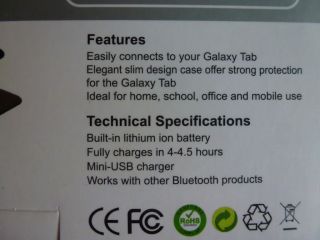 Der Auktion ist für ONE x Bluetooth Tastatur CASE für Samsung Galaxy