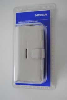 Original Nokia CP 502 Handy Leder Tasche X7 C6 N8 Lumia 6700 N97 weiss
