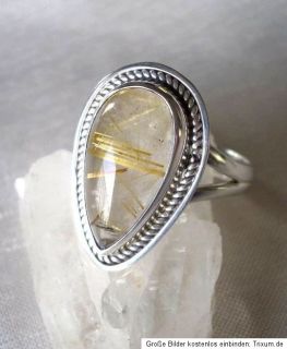 Ring mit Rutilquarz Quarz, 925er Silber, Gr. 17,8