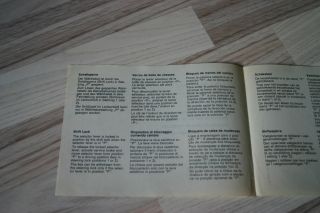 Mercedes W124 Zusatzhandbuch Schaltsperre