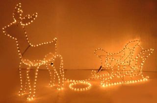 Schlitten Gespann Lichterschlauch Weihnachten 504 Lichter OVP