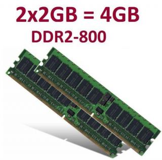 Dual Channel Kit 2 x 2 GB 4GB 240 pin DDR2 800 DIMM (800Mhz, PC2