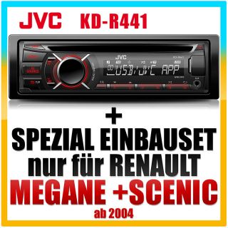 JVC USB Autoradio+Blende für RENAULT Megane/Scenic   2004 2007
