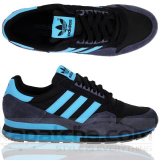 Adidas ZX 500 Herren Schuhe Low Sneaker Black Sky Schwarz Blau
