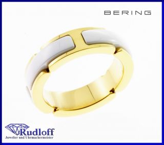 Schmuck Edelstahl Ceramic Ring Fingerring 502 25  weiß gold