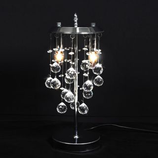 Kristall Tischleuchte Nachttischleuchte Lampe Tischlampe Metall Glas