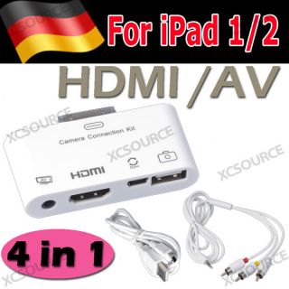 HDMI USB Adapter Dock AV kable Kamera Connection Kit fuer Apple iPad 1