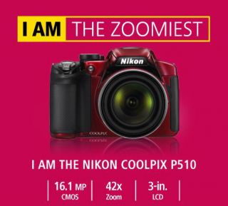 Nikon COOLPIX P510 16.1 MP Digitalkamera   Rot, DEMOWARE