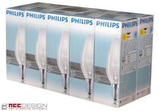 10x Philips Gluehlampe Gluehbirne Kerze 40W E14 klar 40 Watt