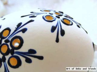 Ostereier Osterei echte Gänse Eier gelocht Perforiert Wachstechnik 1x