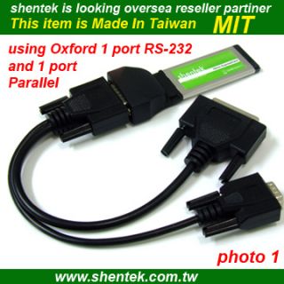 port RS 232 Parallel ExpressCard Oxford OxPCIe952 PCI e base 921K