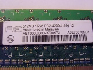 AET660UD00 370A97X 512MB DDR2 533MHz PC2 4200 CL4 240 PIN Unbuffered