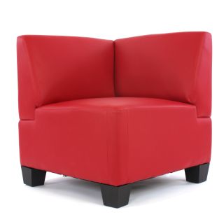 Modular Sofa Couch System Lyon, Kunstleder rot