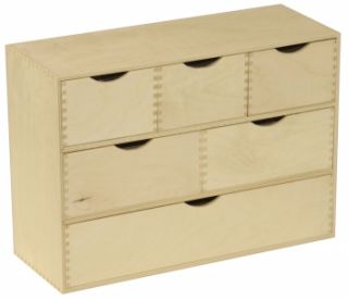 Schubladenbox Box Holzbox Schubladenelement Aufbewahrungsbox 6 er