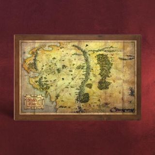 Der Hobbit   Die Karte von Mittelerde, edles Wandbild aus Holz zum