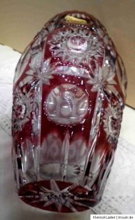 Joska Bleikristall Vase Überfang rot mundgeblasen handgeschliffen