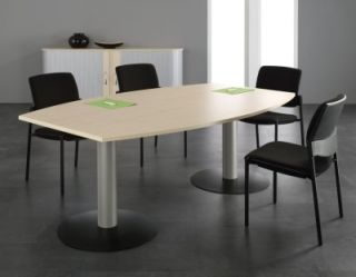 Konferenztisch fassförmig Besprechungstisch mit Säulenfuß Tisch 200