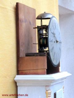 Antike Bornholmer Standuhr, mausgraues Uhrenfräulein von 1850
