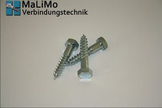 10 mm M10 Sechskant Holzschrauben DIN 571 verzinkt Schlüsselschrauben