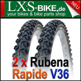2x Rubena Rapide V 36 26x1.95  52 559 Fahrrad Reifen schwarz 1Paar