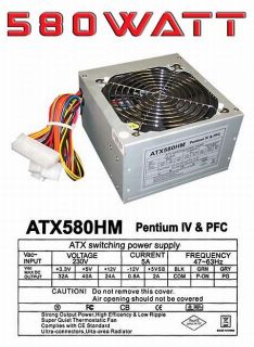 ATX 580 WATT Netzteil/20+24Pol/SATA/12cm SILENT Lüfter