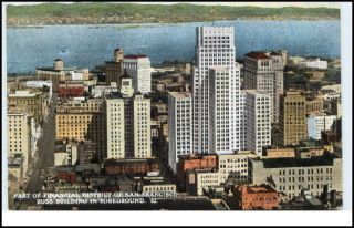 USA America Vintage Postcard SAN FRANCISCO Financial District Russ