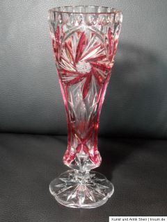 Vase Blumenvase Bleikristall Bleikristallglas geschliffen Kristallglas