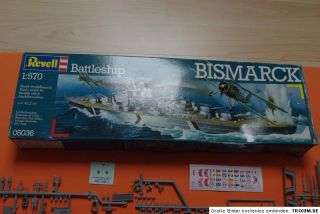 Revell Battleship Bismarck Plastik  Modellbausatz 1570