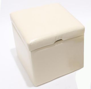 Hocker Sitzwürfel Sitzhocker Aufbewahrungsbox Onex, mit Deckel, LEDER