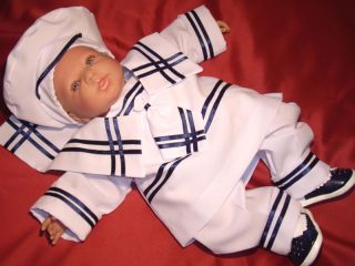 Matrosen Taufanzug*Marine Look Babyanzug*Gr.62 68 74 80