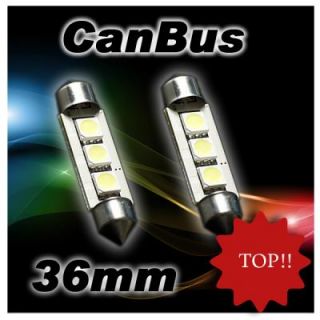 Soffitten Can Bus 3 SMD LED 36mm Sofitte Weiss 12V