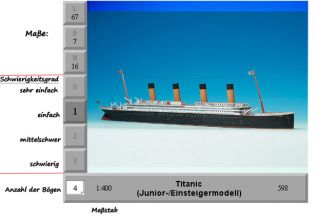 Schreiber Bogen 598   Titanic (für Einsteiger)   Bastelbogen