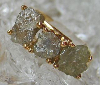 Goldringe Dimantringe 14kt 585 Gold Ring Roh Diamant Schmuck mit