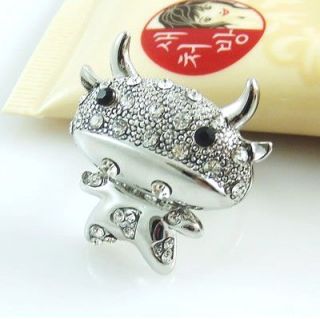 Gk4509 New Fashion Jewelry Womens Crystal Silver Calf Ring Size7 9