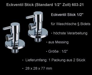 Lux aqua Eckventil Stick (Standard 1/2 Zoll) A280 21