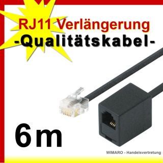 RJ11 6P4C Telefon Western Verlängerungskabel 6m