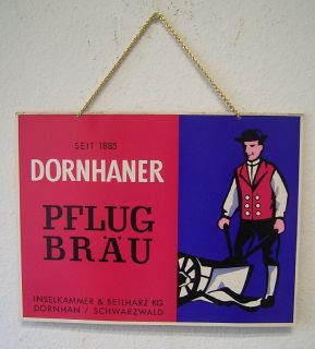 altes Pappschild Dornhaner Pflug Bräu Pflugbräu