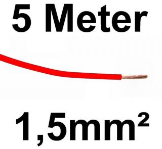 KFZ Kabel Litze Leitung FLRy 1,5mm² 5m Rot