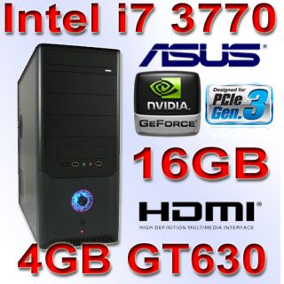 Aufrüst PC Intel i7 3770 4x 3,4GHz 16GB DDR3 GT630 4GB USB 3.0  ASUS