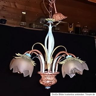 Deckenlampe Lüster Florenz Florentinerlampe alt bunte Blüten u