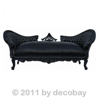 Sofa schwarz im Barock Stil mit Batman Optik Couch