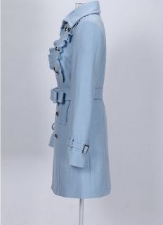 Neu Faschion Damen Mantel Jacke Volant lang Militäruniform