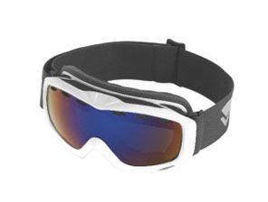 Kinder Ski  und Snowboardbrille weiss/blau/Kratzer/ohne Tasche