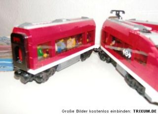 Lego Eisenbahn Zug 7938 Waggon Personenzug Triebewagen 3teilig mit