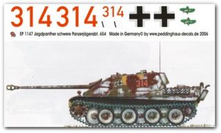 16 Decals Jagdpanther s. Pz. Jäg. Abt 654 1147