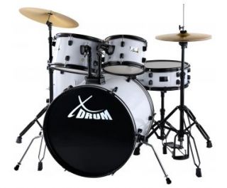 XDrum Rookie 22 Fusion Schlagzeug Komplettset White & inkl. Schule