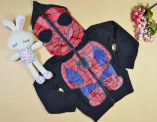 Kinder Jungen Spiderman Jacke Full zip Hoodies Kapuzen Maske