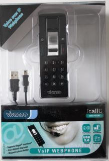 Vivanco USB VoIP Telefon Webphone + Wandhalter Skype 